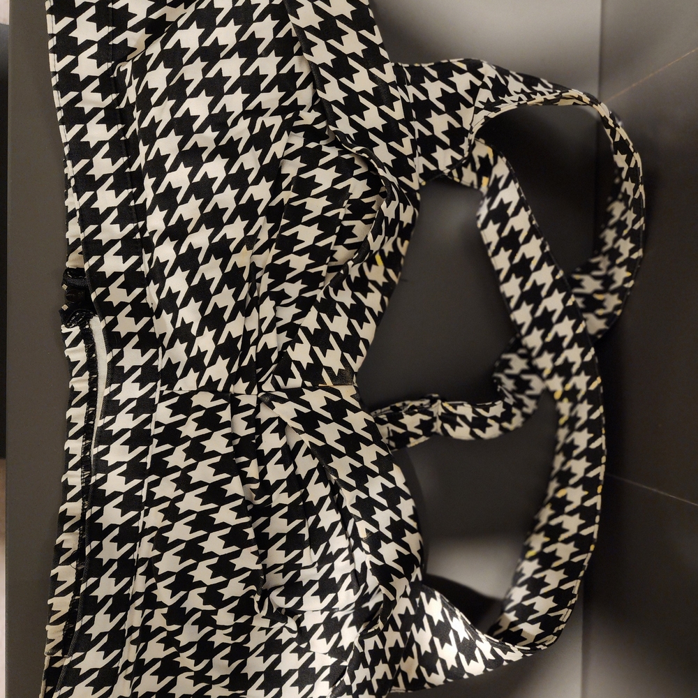 Pinup Couture Black and White Houndstooth Crop Top